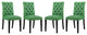 Duchess Dining Chair Fabric Set of 4, Green