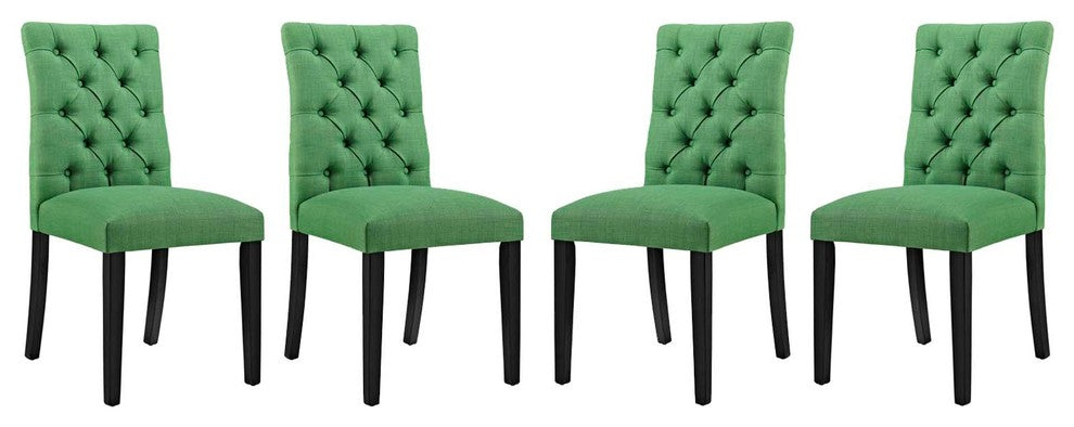 Duchess Dining Chair Fabric Set of 4, Green
