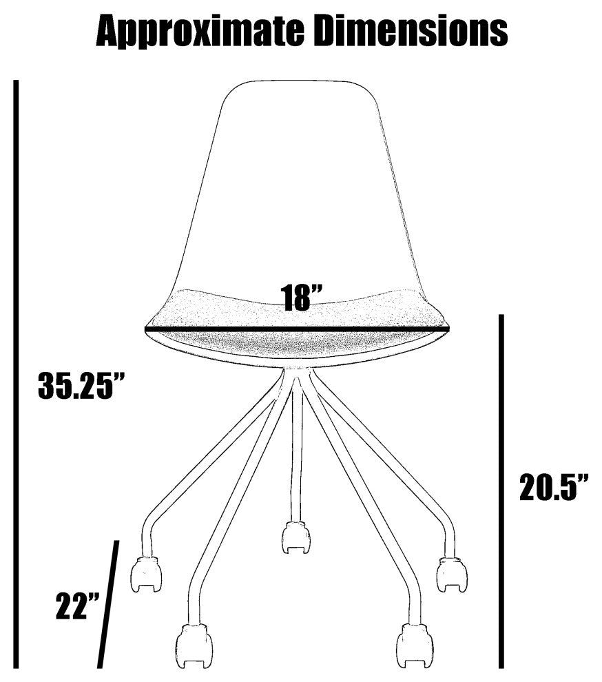 Set of 2 Ergonomic Task Chairs Padded Seat Metal Plastic Wheels Metal Legs, Green