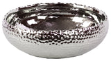 Dimpled Ceramic Pot, Polished Silver, Small
