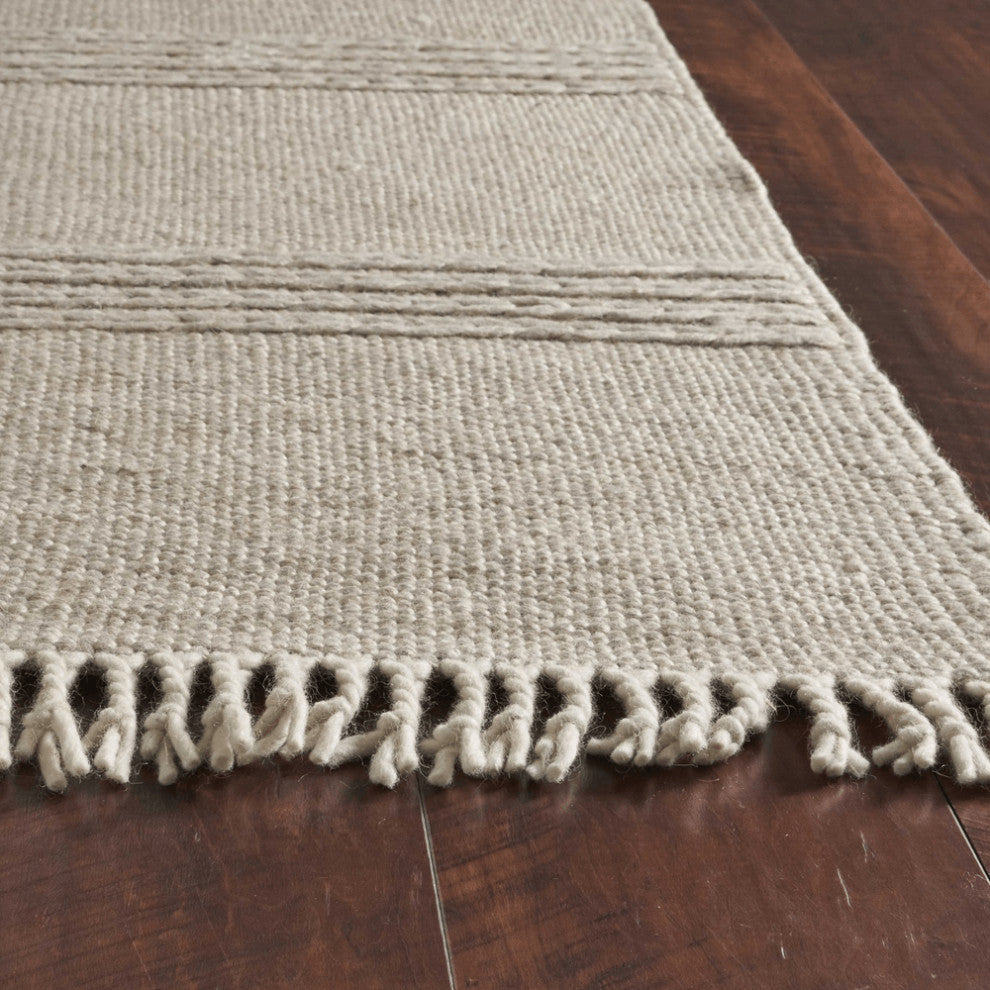 7' X 9'  Wool Natural Area Rug