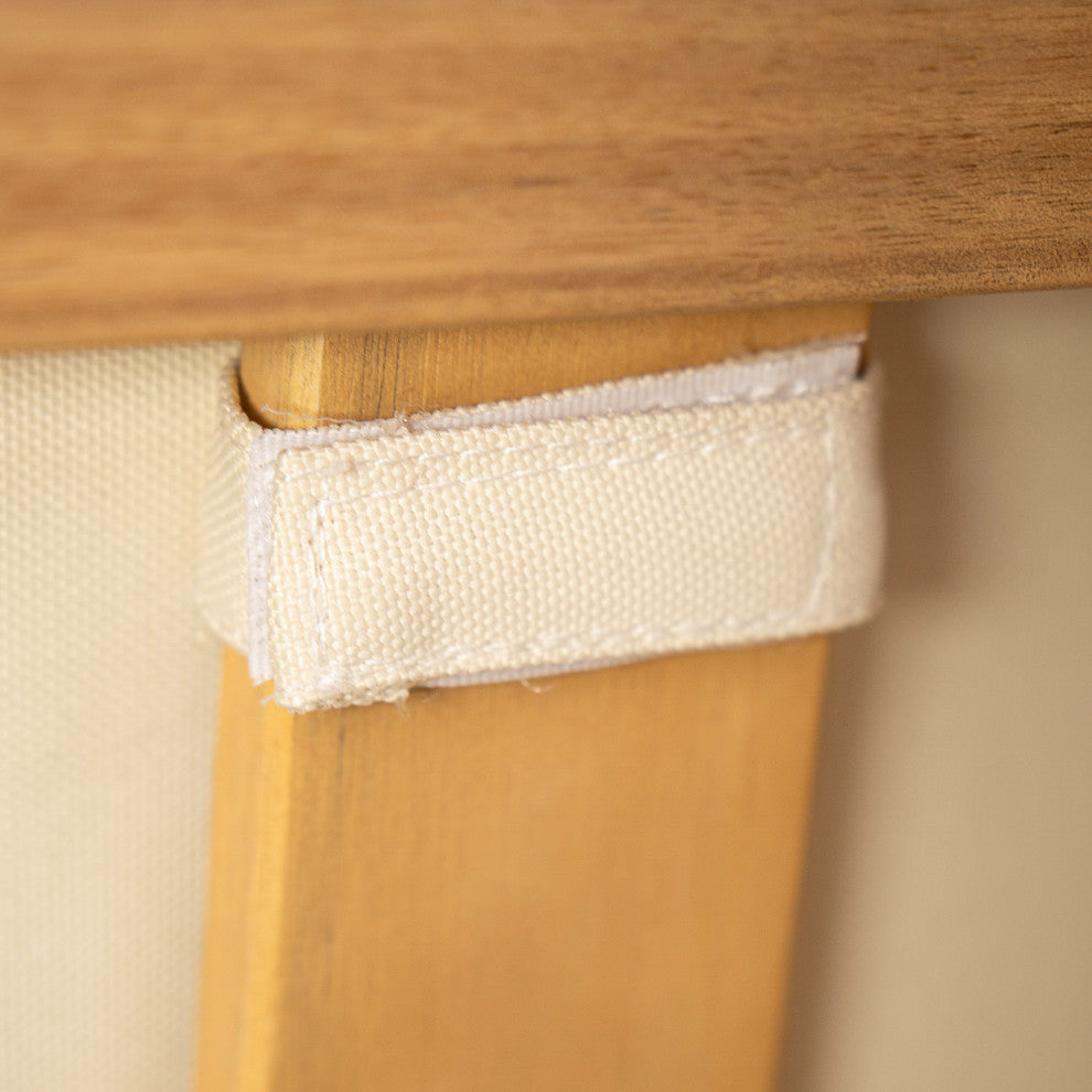 GDF Studio Outdoor Acacia Wood Club Chair with Waterproof Cushions, Teak Finish/Beige Cushion, Single