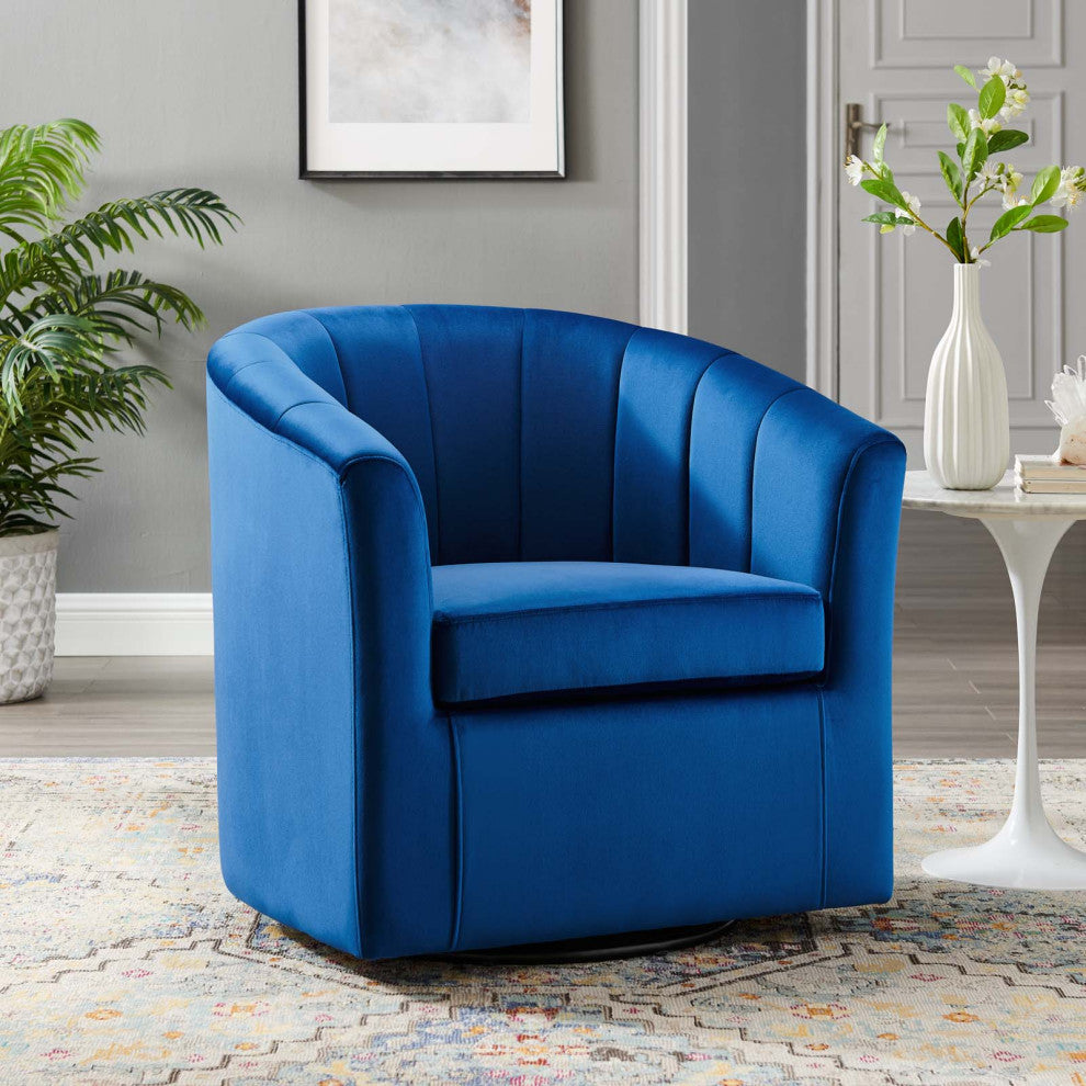 Armchair Accent Chair, Velvet, Blue Navy, Modern, Living Lounge Hospitality