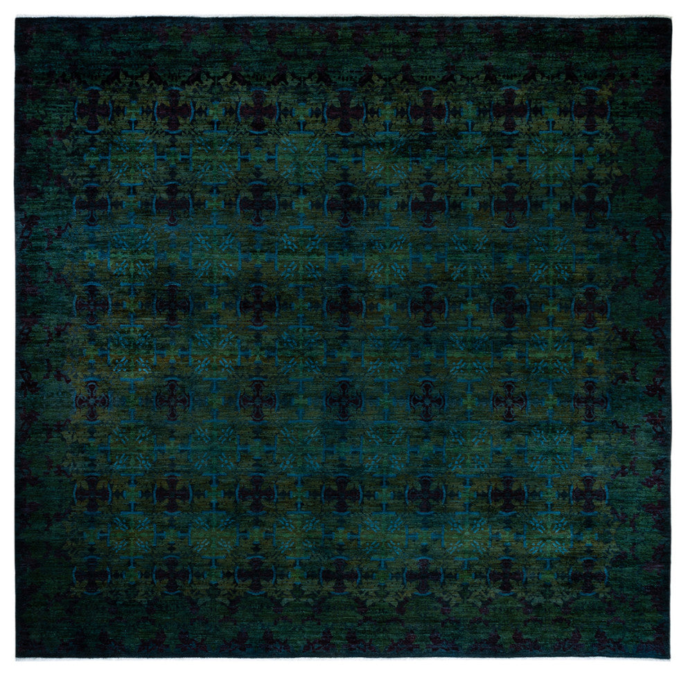 Suzani, One-of-a-Kind Handmade Area Rug Gray, 12' 2" x 11' 9"