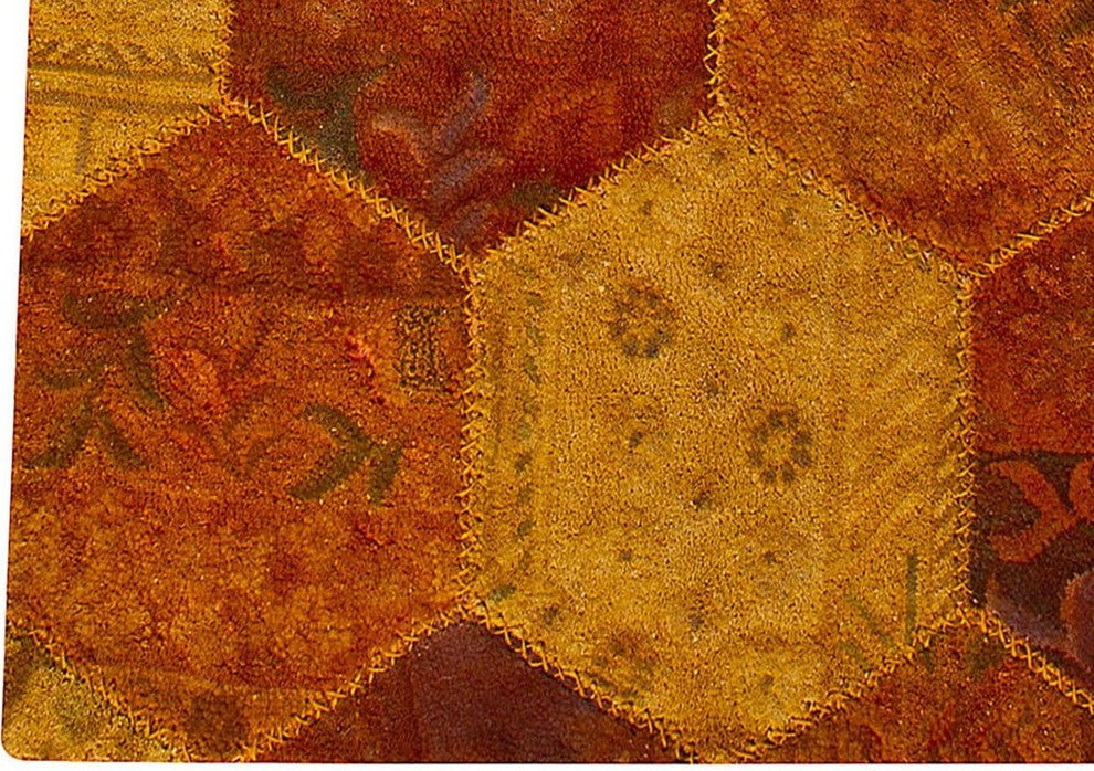 Hand Tufted Orange Wool Area Rug