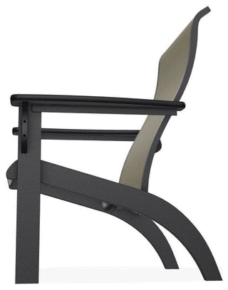 Adirondack Sling Outdoor Adirondack Armchair, Elevation Stone/Black