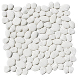 12"x12" Primo White Pebble Tile, White
