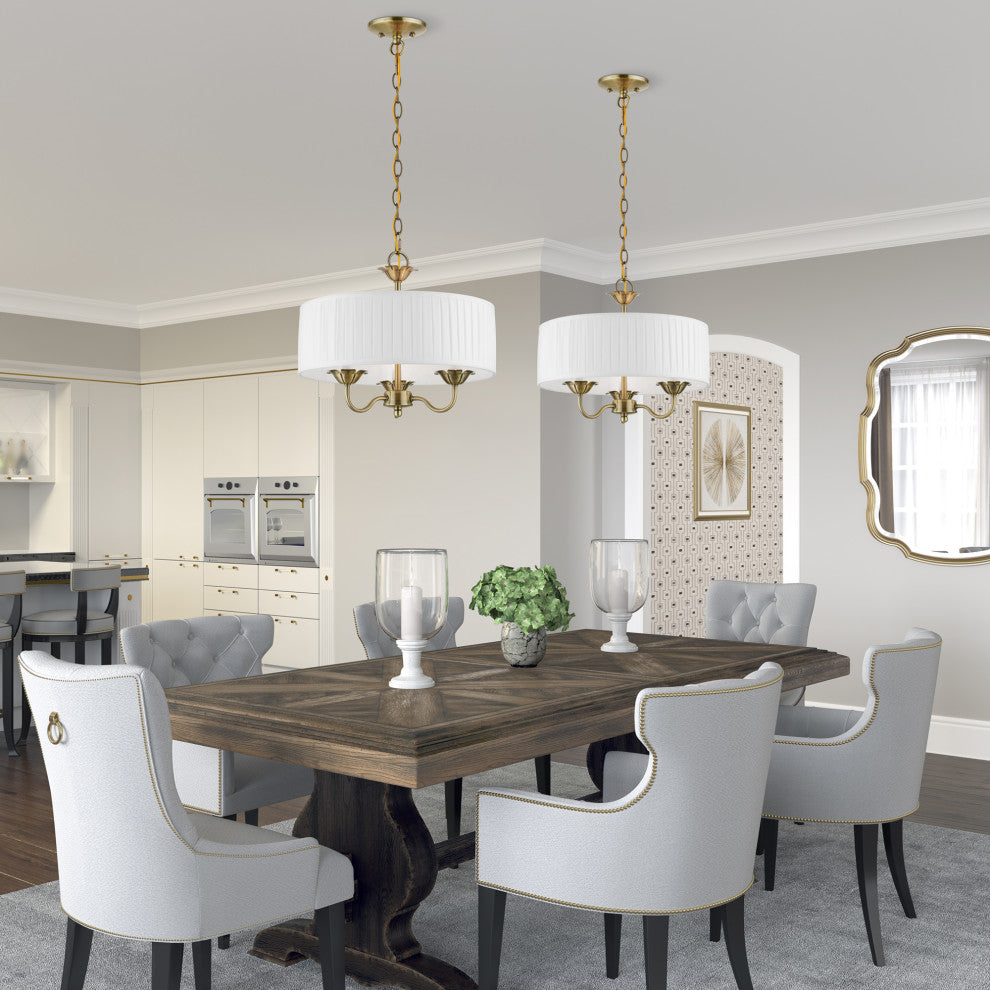 Livex Lighting 3 Light Antique Brass Pendant Chandelier