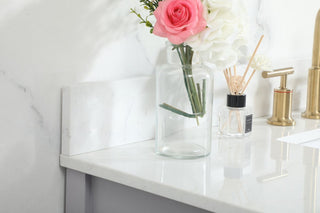 42" Single Bathroom Vanity, Gray, With Backsplash