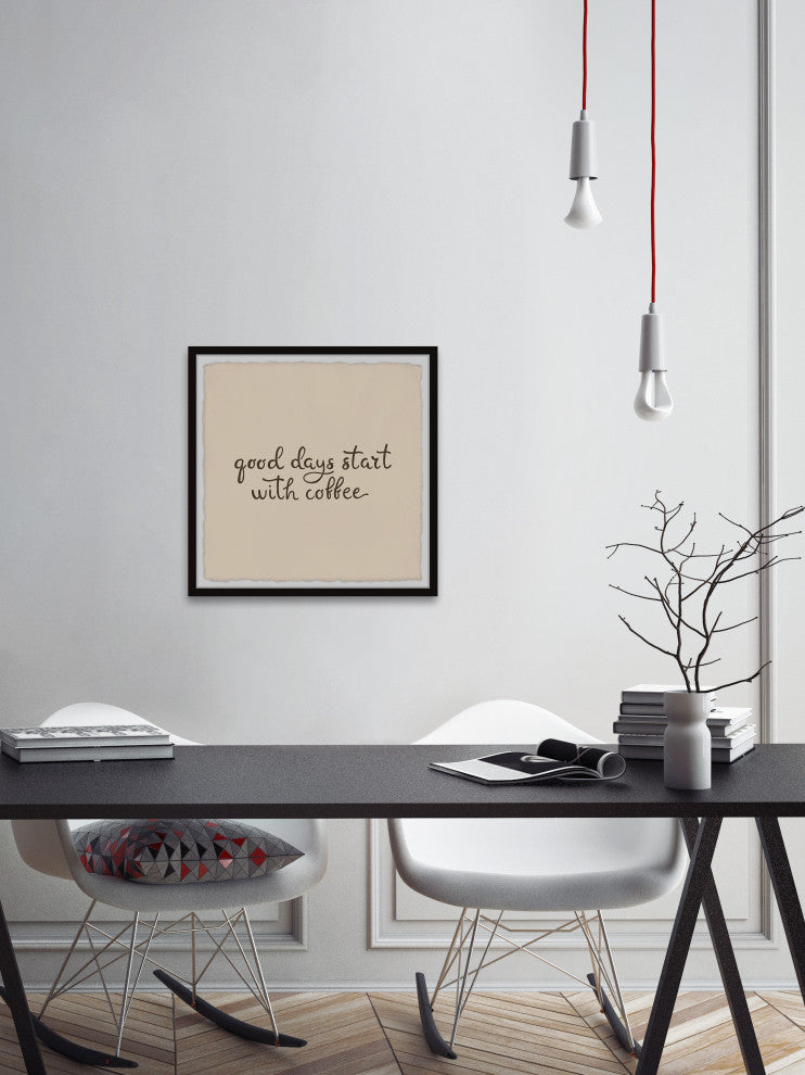 "Start With Coffee" Framed Painting Print, 12x12