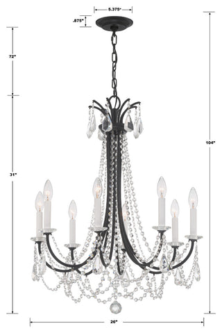 Karrington 8-Light Matte Black Chandelier