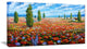 "Red Poppies Field Watercolor" Flower Canvas Wall Art, 32"x16"