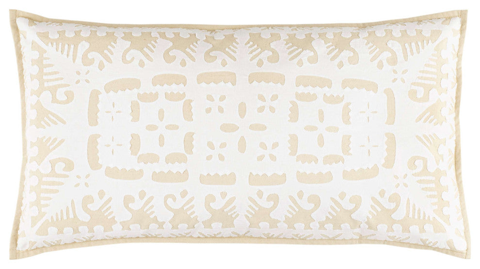 Knight Wood Cutwork Natural Sham, King