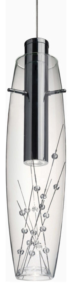 Willow 1 Light Pendant Lighting, Satin Nickel, LED