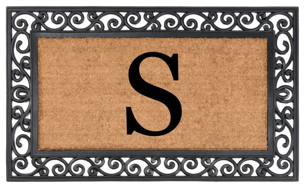 Classic Monogrammed Rubber Welcome Mat, S