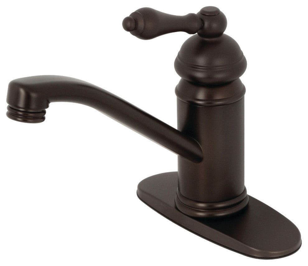 Kingston Brass Single-Handle Bathroom Faucet With Push Pop-Up, Oil Rubbed Bronze