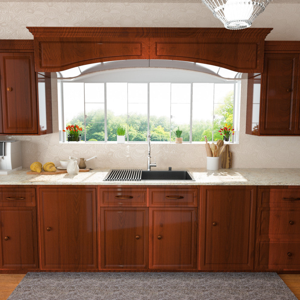 Gunmetal Black Topmount Kitchen Sink Handmade Stainless Steel Single Bowl Sink