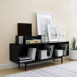 Liam Large Record Storage Console Cabinet Black