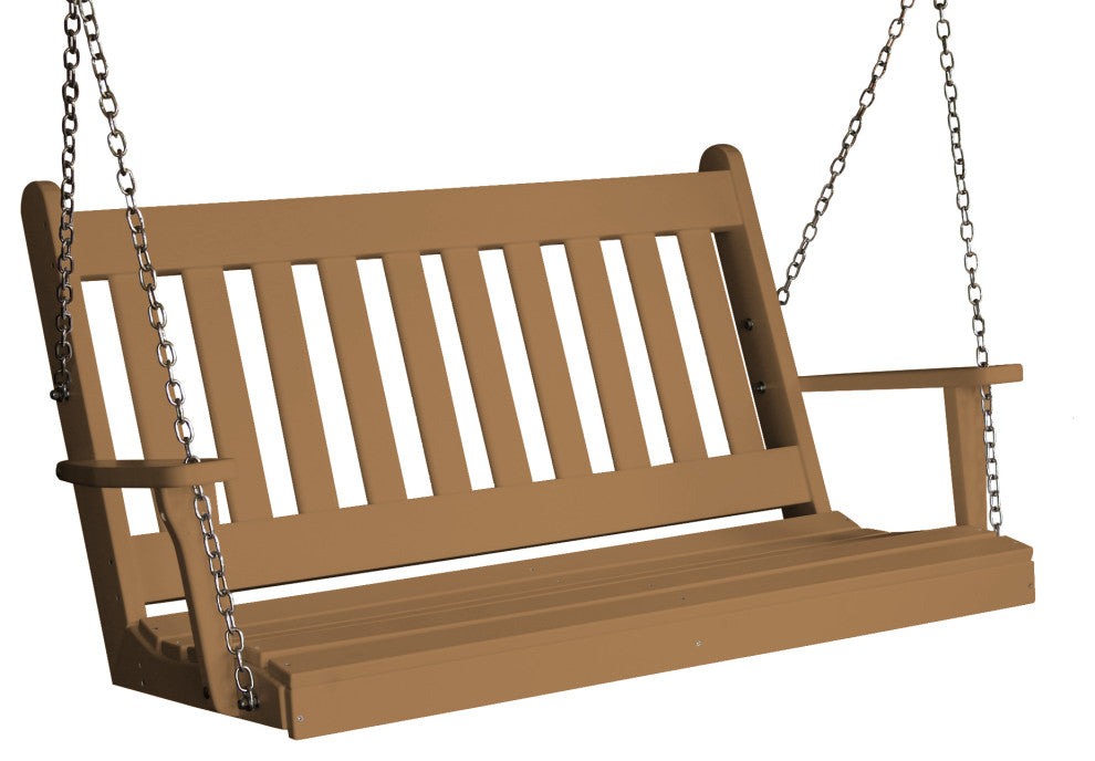 Poly Traditional English Porch Swing, Cedar, 5 Foot