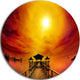 Exotic Wood Pier Under Yellow Sun, Sea Bridge Round Wall Art, 36"