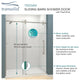 Teegan Sliding Shower Door, Fixed, Clear Glass, Brushed Stainless, Turin Handle