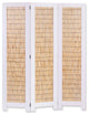 White And Natural Three Panel Room Divider Screen