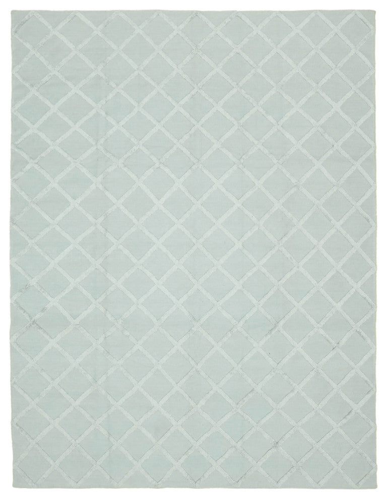 Rug N Carpet - Hand-knotted Modern Design 9' 0'' x 12' 0'' Wool Unique Kilim Rug