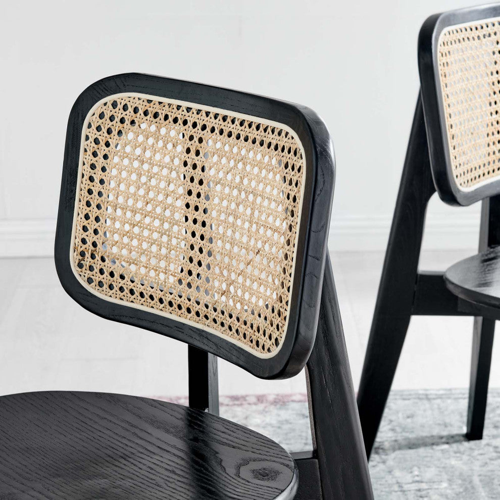 Habitat Wood Dining Side Chair, Black