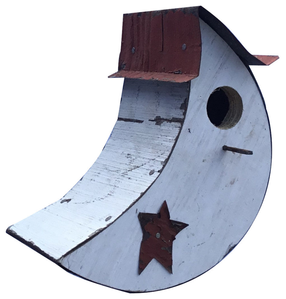Wood Small Moon Bird House
