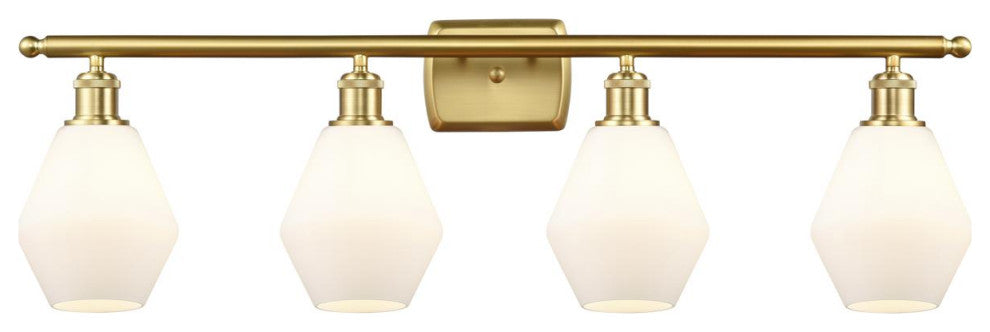 Innovations 516-4W-SG-G651-6 4-Light Bath Vanity Light, Satin Gold
