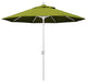 9' Matted White Push-Button Tilt Crank Aluminum Umbrella, Kiwi Olefin