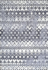 Azmar Moroccan Geometric Distressed Ivory/Black 3'x5' Area Rug