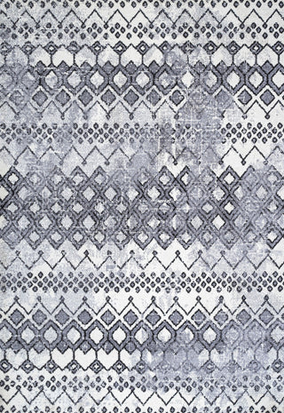 Azmar Moroccan Geometric Distressed Ivory/Black 3'x5' Area Rug