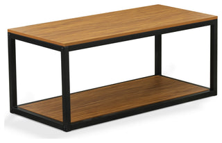 Coffee Table, Powder Coating Black, Brown Wood Laminate