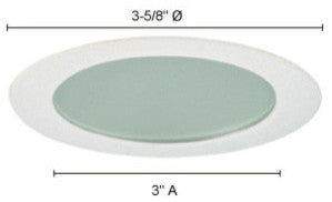 3" Aperture Low Voltage Flat Shower Trim Wfrosted Glass, White
