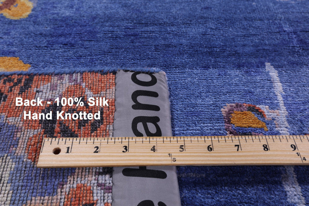 Fish Design Hand Knotted Silk Rug 8' 10" X 12' 0" Q11600