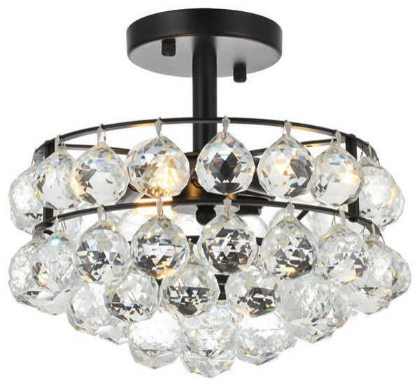 Elegant Lighting Savannah 3-Light Flush Mount Black