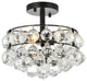 Elegant Lighting Savannah 3-Light Flush Mount Black