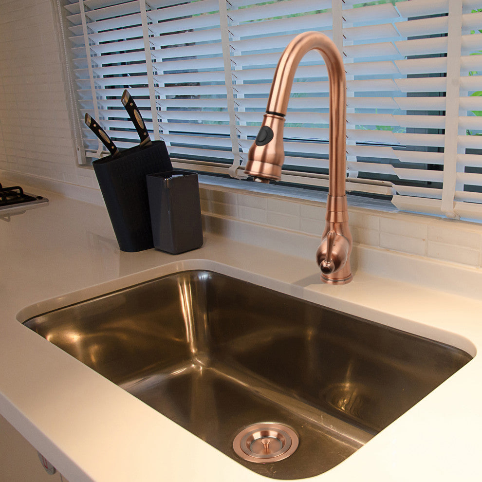 Copper Kitchen Sink Stopper for 3.5" Standard Strainer Drain