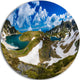 Seven Rila Lakes In Bulgaria, Landscape Disc Metal Artwork, 23"