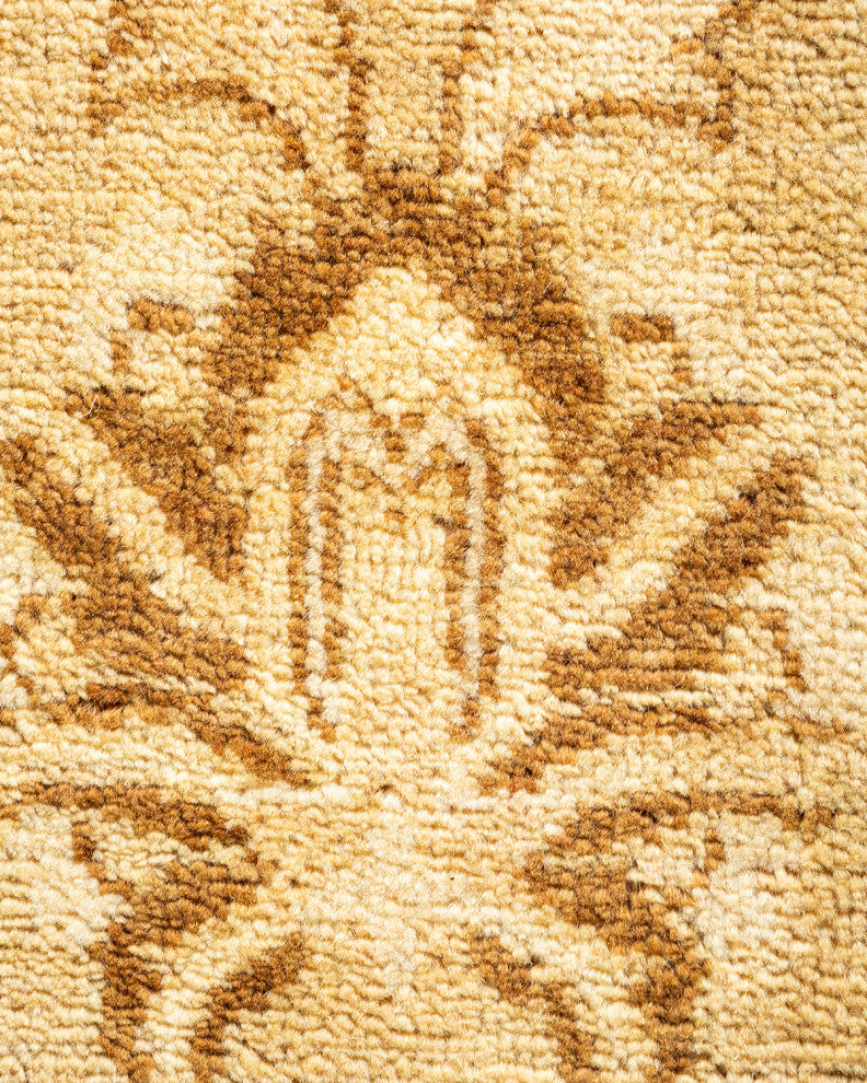 Eclectic, One-of-a-Kind Hand-Knotted Area Rug Yellow, 5' 10" x 9' 1"