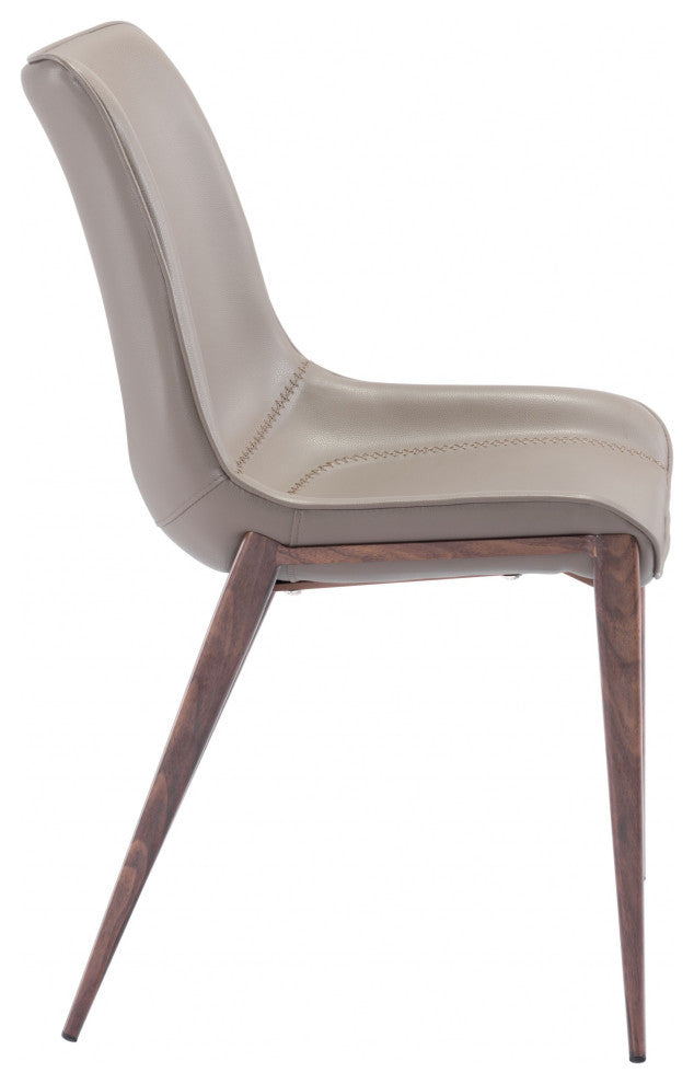 Stich Gray Faux Leather Side or Dining Chairs Set of 2 Chairs