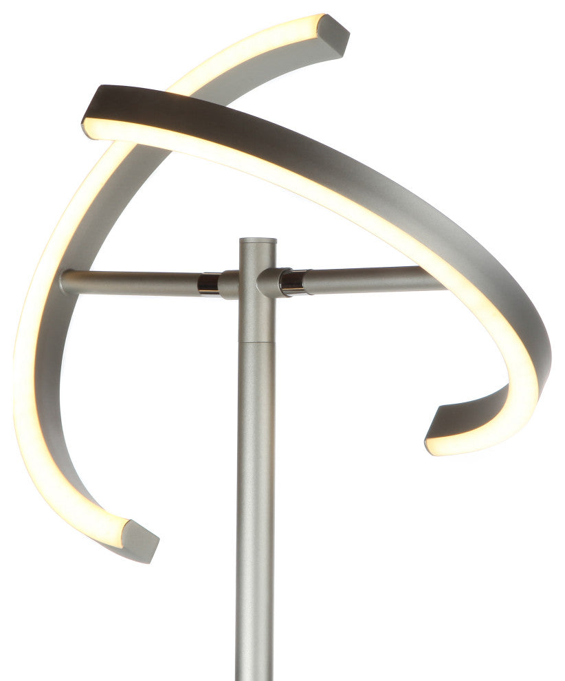 Brightech Halo Split, Modern LED Torchiere Floor Lamp, Platinum Silver