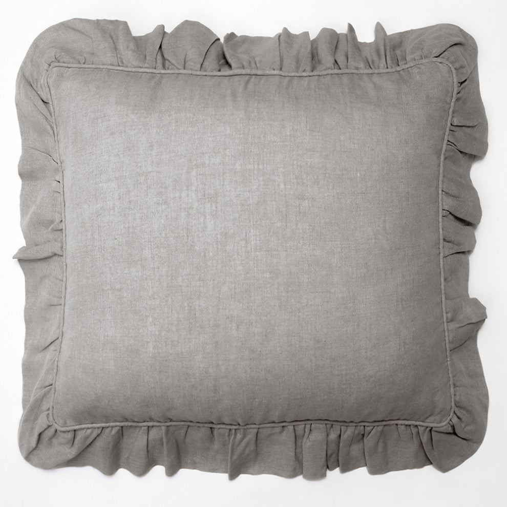Basina Linen Gray Chambray, Euro, Sham