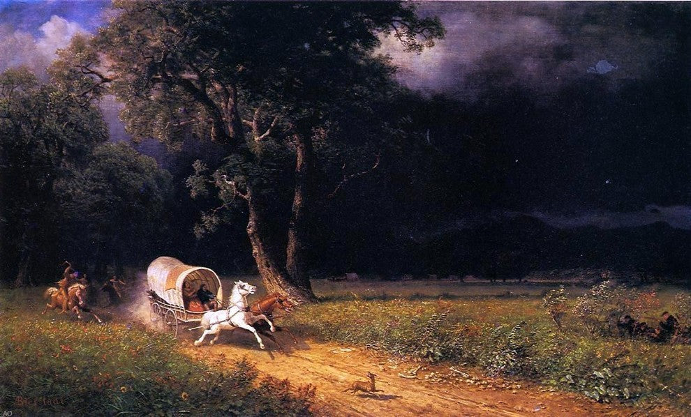 Albert Bierstadt The Ambush, Gallery Wrapped Canvas Print, 18"x27"