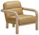 Bekah Tan Genuine Leather Accent Chair
