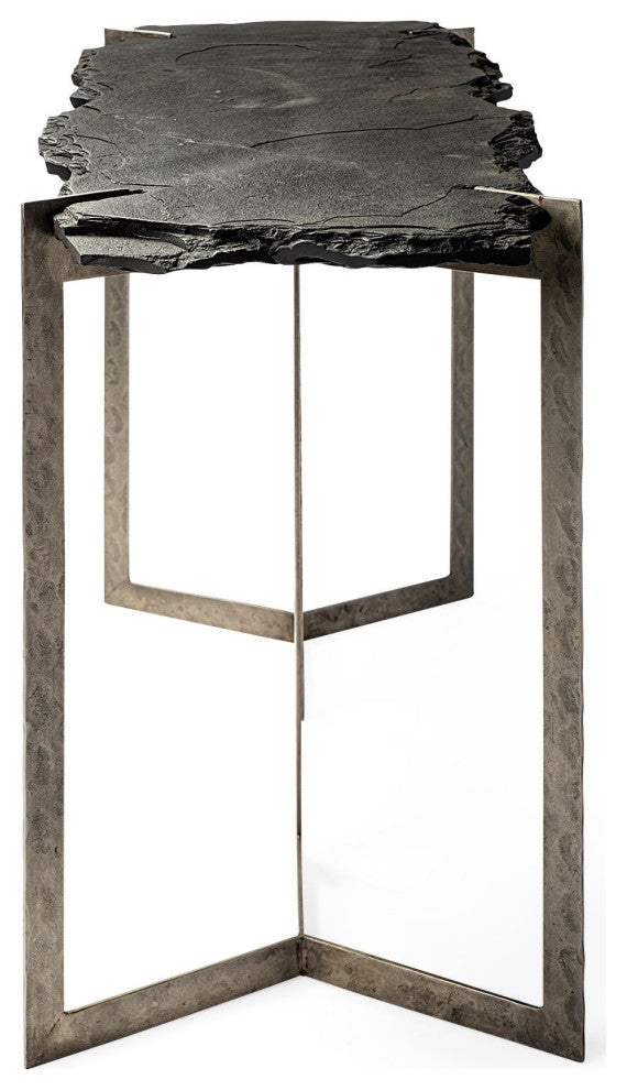 20" Brown Solid Wood 4 Legs Console Table