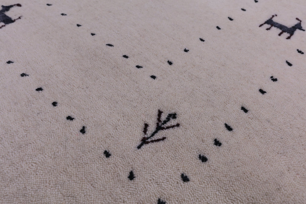 6' Square Persian Gabbeh Handmade Wool Rug - Q15235