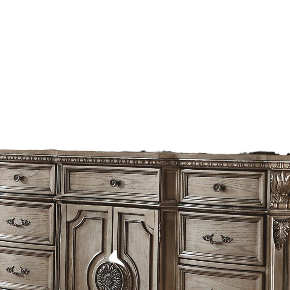 ACME Northville Dresser with Wooden Top, Antique Champagne