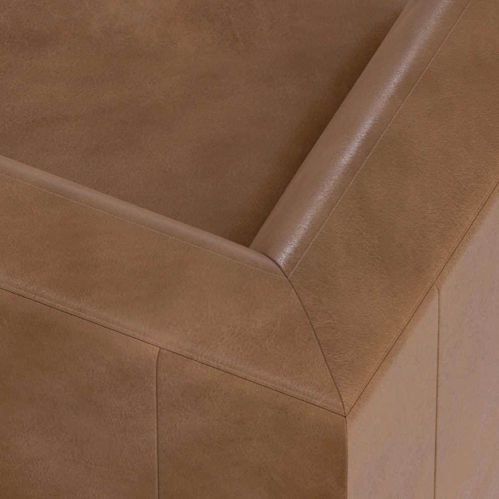 Rex Left Corner Sectional Modular Sofa with Ottoman in Genuine Leather